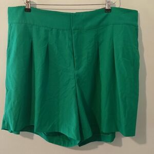 torrid Bright Green High-Waist Pleated Shorts